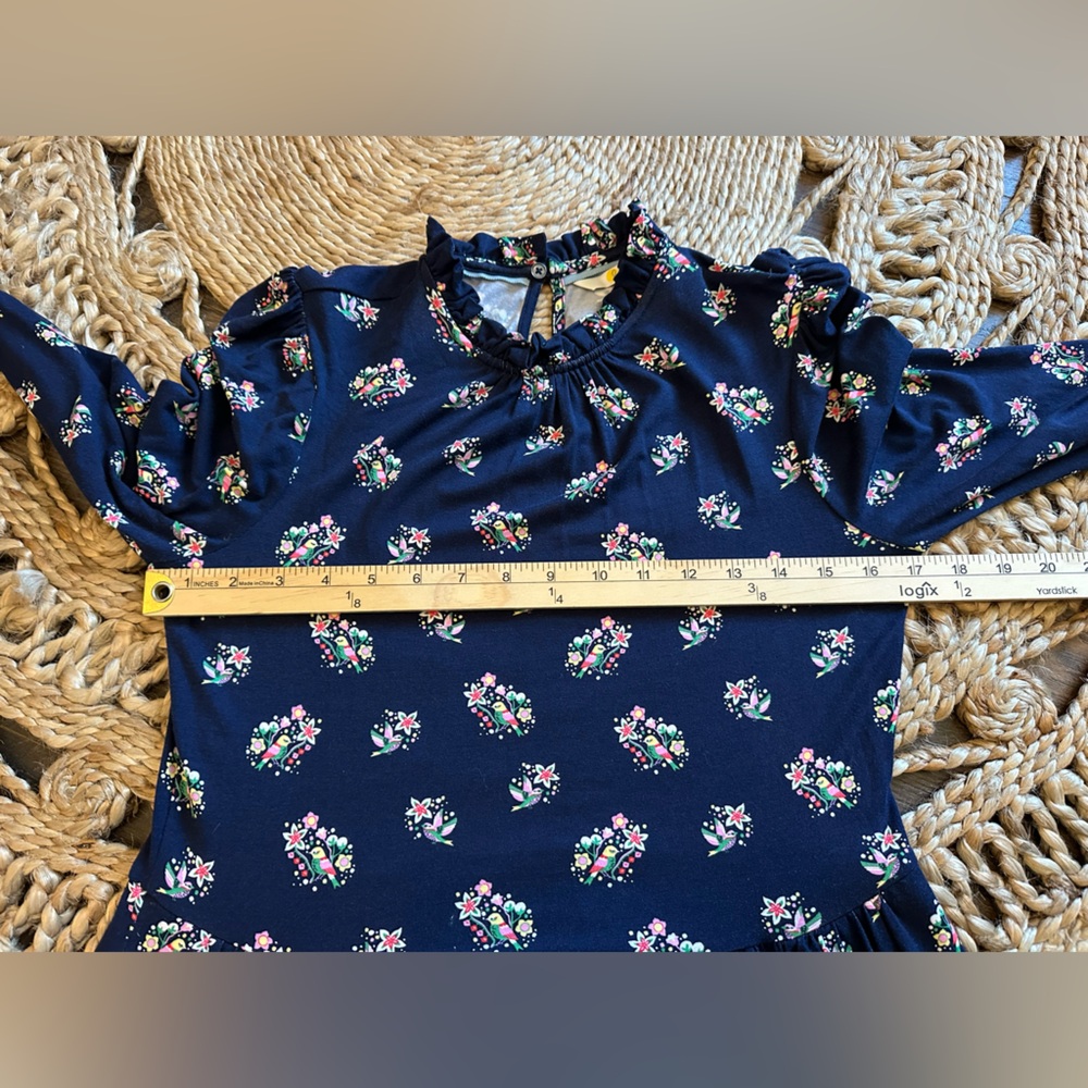 Boden Women’s Clara Jersey Dress Navy Pretty Bird (Size 6P) - Picture 10 of 11